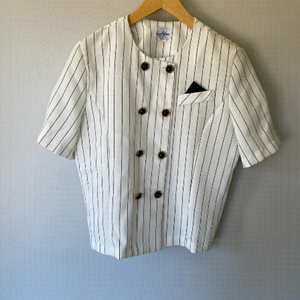 VINTAGE Good Times black and white striped double breasted top